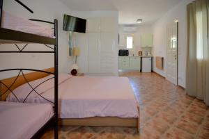 Postel nebo postele na pokoji v ubytování Villa Pergola Andros