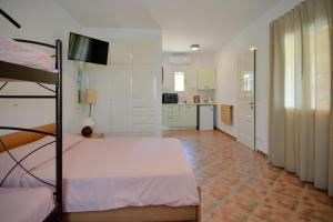 Kuchyň nebo kuchyňský kout v ubytování Villa Pergola Andros