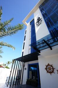 a building with a ship on the side of it at Hualien S.E.A. B&B in Hualien City