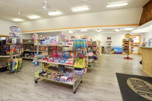 a store filled with lots of toys and other items at Tuxbury Pond Camping Resort Tiny House Riley in South Hampton