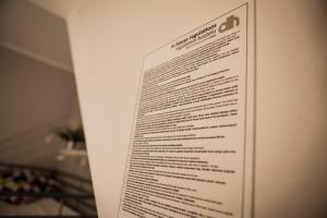 Certyfikat, podpis lub inny dokument wystawiony w obiekcie Bi-Pi Hostel