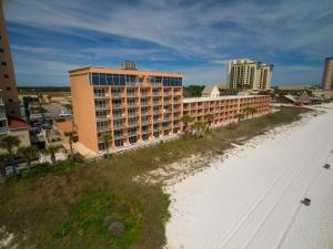 a view of a hotel and a beach with buildings at Seahaven Beach Hotel Panama City Beach in Panama City Beach