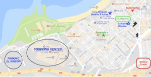 un mapa de un centro comercial en Loft Canteras, en Las Palmas de Gran Canaria