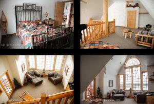 a group of four pictures of a bedroom at Second Wind Country Inn in Ashland