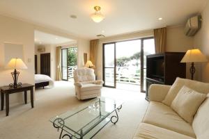 A seating area at Tsushima Grand Hotel