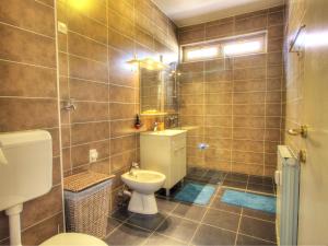 a bathroom with a toilet and a sink at Apartments Matija Terme Ptuj in Ptuj +27 photos