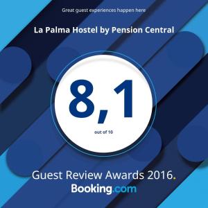 Certyfikat, podpis lub inny dokument wystawiony w obiekcie La Palma Hostel by Pension Central