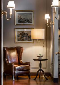 A seating area at The Strand, Yangon