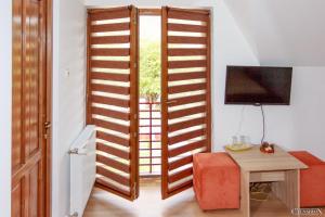 TV a/nebo společenská místnost v ubytování Pensiunea Agroturistica Sophia