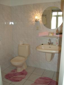 La salle de bains est pourvue de toilettes et d'un lavabo. dans l'établissement Hotel Excelsior, à La Haye