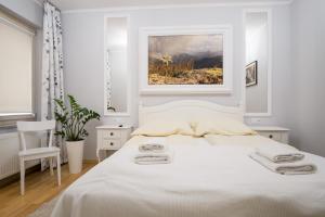 Łóżko lub łóżka w pokoju w obiekcie Apartamenty Comfort & Spa Stara Polana VIPAPARTAMENTY