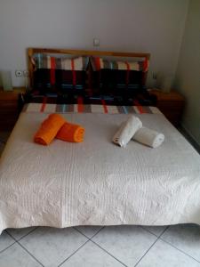 イラクリオン・タウンにあるCentral Houseのベッド1台(枕3つ、タオル付)