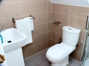 a bathroom with a toilet and a sink at Duplex Jane in Costa de Antigua +7 photos