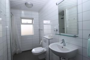 Koupelna v ubytování Guesthouse Steindórsstadir, West Iceland
