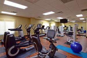 a gym with a lot of treadmills and pilates equipment at Hyatt Place Dallas Las Colinas in Irving