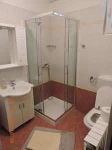 マリ・ロシニにあるApartments Ivankaのシャワー、洗面台、トイレ付きのバスルーム