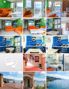 a collage of photos of different types of furniture at Appartamento Villa Panorama in Mortola Inferiore