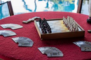 a chess game on top of a table at Villa dos Corais in Morro de São Paulo