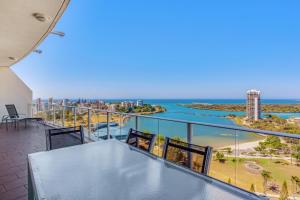 a balcony with a view of the ocean at Mantra Twin Towns in Tweed Heads
