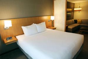 a large white bed in a hotel room at Hyatt Place Austin Airport in Austin