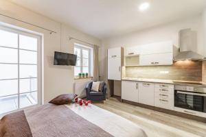 Kuchyň nebo kuchyňský kout v ubytování Downtown Royal Apartments