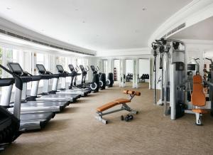 a gym with rows of treadmills and machines at Park Hyatt Saigon in Ho Chi Minh City