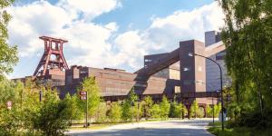 a large building in front of a street at KNAUS Campingpark Essen in Essen