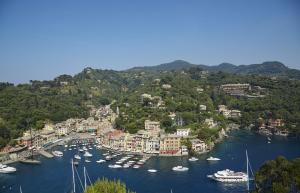 a view of a harbor with boats in the water at Splendido, A Belmond Hotel, Portofino in Portofino