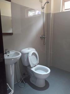 uma casa de banho com um WC e um lavatório em David & Vhie Homestay-David's Guest House em El Nido