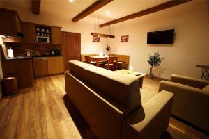 Televízia a/alebo spoločenská miestnosť v ubytovaní Apartments & Suites Žlutá Hruška