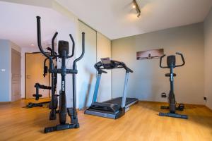 Fitness centrum a/nebo fitness zařízení v ubytování The Originals City, Hôtel Acadine, Le Neubourg