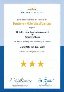 Certifikát, hodnocení, plakát nebo jiný dokument vystavený v ubytování Hotel in den Herrnwiesen
