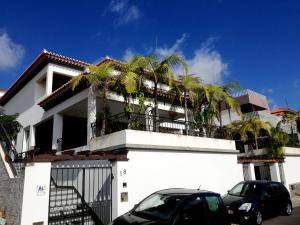 uma casa branca com palmeiras em cima dela em Villa Palmeiras no Funchal