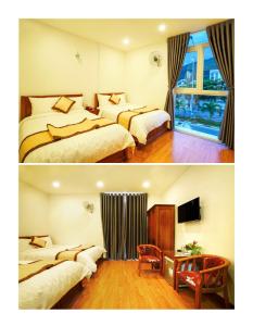 Giường trong phòng chung tại Thanh Thanh Hotel