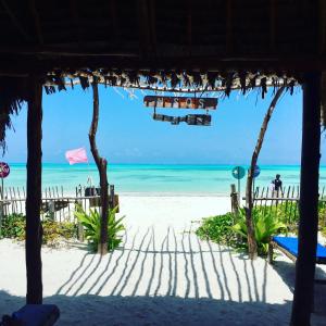 a view of the beach from the beach house at Zanzistar Lodge in Jambiani
