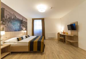 TV a/nebo společenská místnost v ubytování Garni hotel Castle Bridge