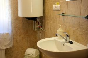 a bathroom with a sink and a toilet at Kremenisko II in Banská Štiavnica +33 photos