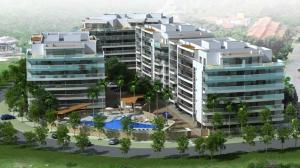 an aerial view of a large building with a pool at Apto Le Bon Vivant Vista Mar in Arraial do Cabo