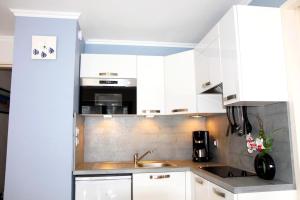 Kuchyň nebo kuchyňský kout v ubytování BEL Appartement jolie vue Mer