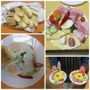 a collage of pictures of different types of food at Penzion U Splavu in Břeclav