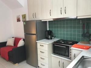 A kitchen or kitchenette at Mirtos Apartments