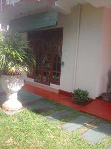 a house with a front door with plants in the yard at Diamond Villa in Bentota