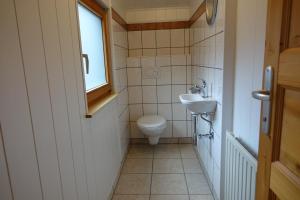 カルス・アム・グロースグロックナーにあるHaus Kollerの小さなバスルーム(トイレ、シンク付)