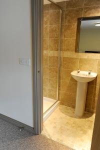 a bathroom with a sink and a toilet and a shower at The Elm Tree Inn in Wisbech +37 photos