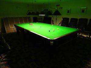 una mesa de billar con pelotas en una habitación en The Furze Bush Inn en Newbury