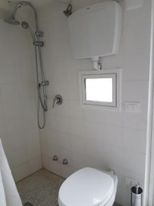 ein Bad mit einem WC und einer Dusche in der Unterkunft ai Templari San Marco in Venedig