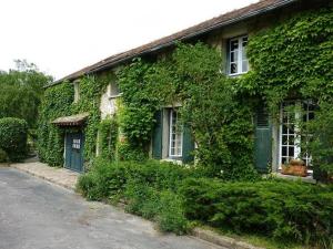 an ivy covered house with a road in front of it at Gite de la Girafe in Féricy