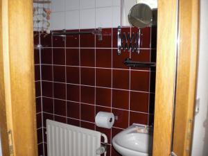 ブットヤーディンゲンにあるFerienwohnung Wittjeのバスルーム(トイレ、洗面台付)