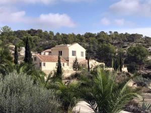 a house in the middle of a field with trees at Finca las Estrellas in Relleu