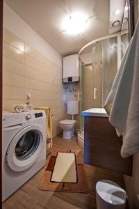 a bathroom with a washing machine and a toilet at Vista mare - Sea View in Rovinj